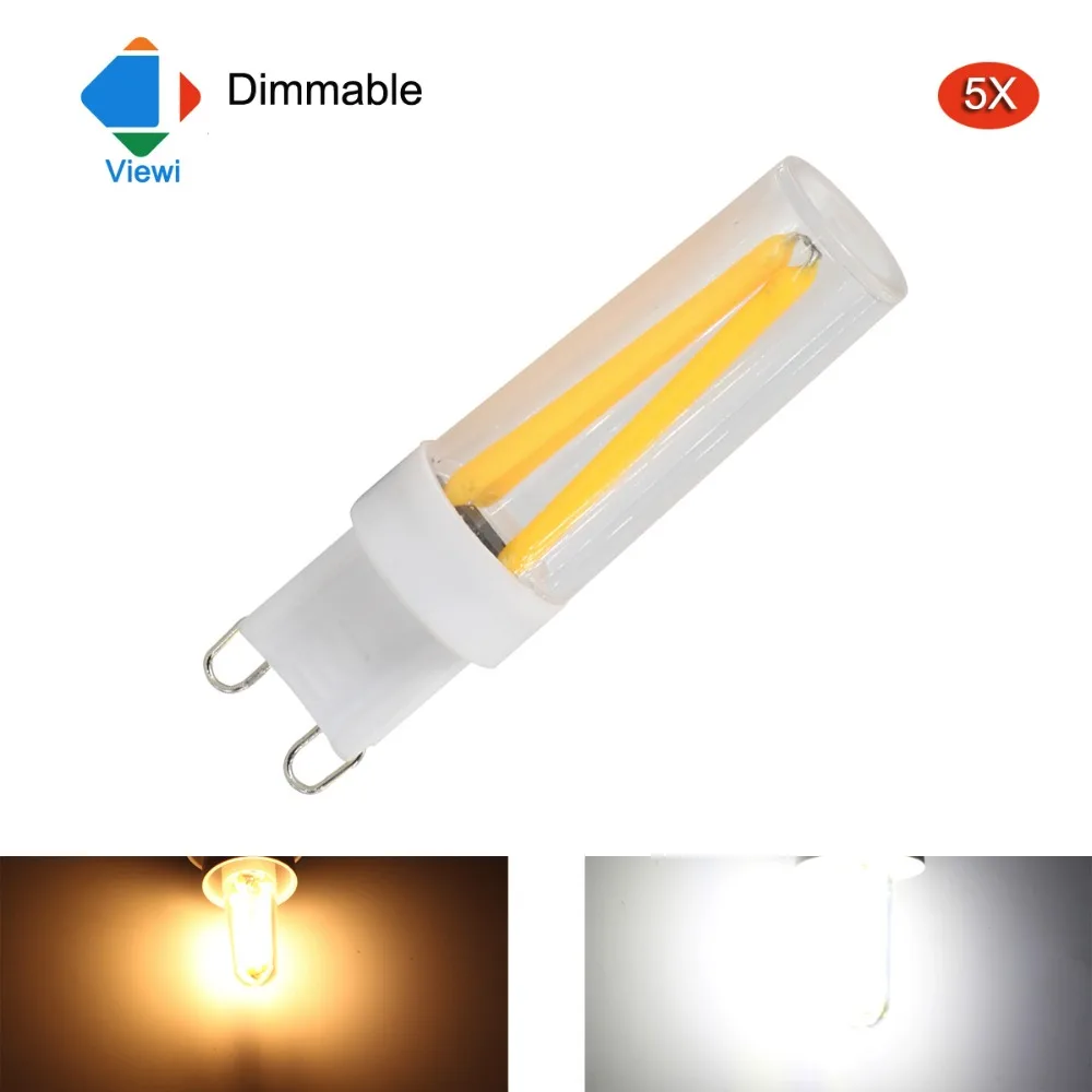 Viewi 5X ampoule dimmer G9 led bulb 3W high bright filament light 110v