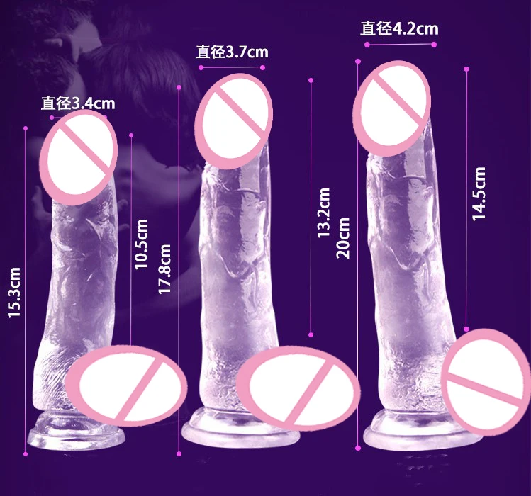 New Crystal Penis Transparent Dildo Realistic Suction Cup Dildo Male Rubber Penis Artificial Penis Adult Sex toys for Women