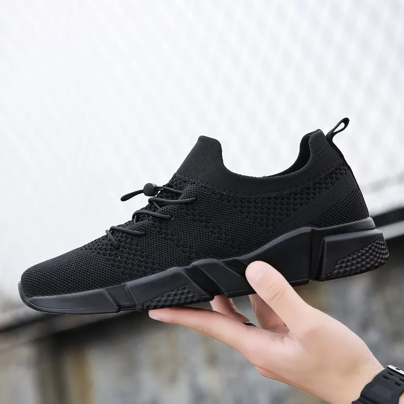 Krasovki Brand Shoes Men Casual Fly Weave Black Sneakers Tenis Masculino Summer Mesh Trainers Breathable Male 2019 Dropshipping