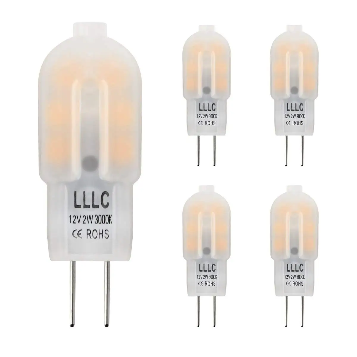 G4 светодиодный лампы 2w 20w Замена Галогенных капсулы 12 v/220 V с матовым покрытием теплый белый [Класс энергопотребления A++]-5 шт в упаковке - Испускаемый цвет: WARM WHITE 3000K
