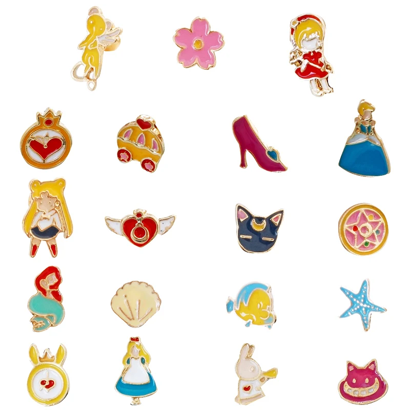 

Animated cartoon stud earrings Cinderella mermaid stud earrings