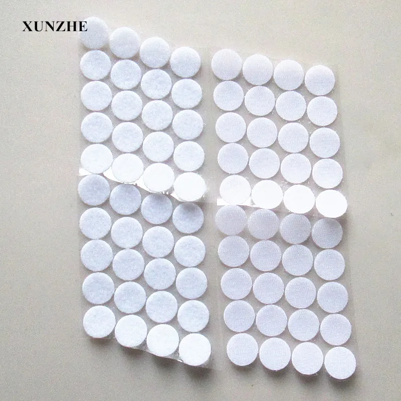 

White 100 Pair 25mm Diameter Nylon Fabric Sticky Back Round Coins Hook and Loop Self Adhesive Fastener Dots Tapes hook loop tape