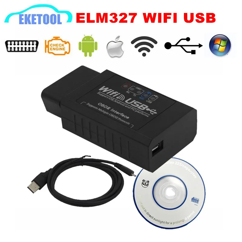 Prix pour Nouvelle Version ELM327 WIFI USB Prend En Charge iOS/Android/Windows USB ELM 327 WIFI Sans Fil PAR Câble Lecteur de Code Works Multi-Voitures Prix pour Nouvelle Version ELM327 WIFI USB Prend En Charge iOS/Android/Windows USB ELM 327 WIFI Sans Fil PAR Câble Lecteur de Code Works Multi-Voitures