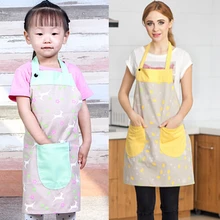 1 шт., утепленный фартук с передним карманом для кухни, высокое качество, хлопок, холст для мам и детей, защита от загрязнения маслом, 200 г