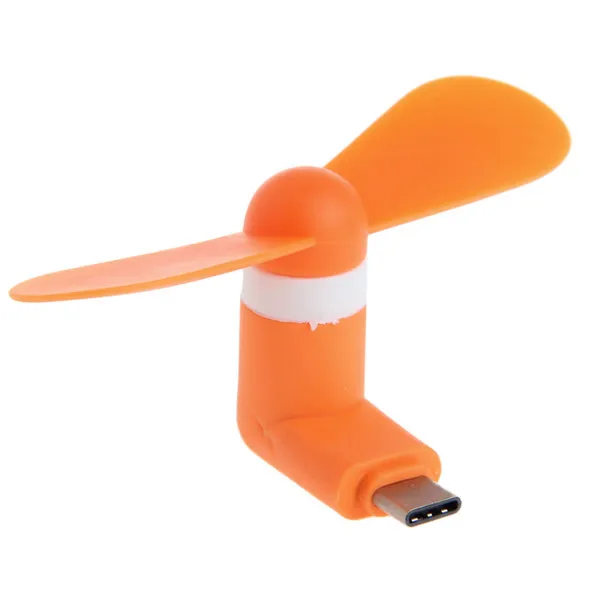 Вентилятор охлаждения телефона Мини Портативный Тип C мобильный телефон Вентилятор охлаждения супер немой для Android LG huawei - Цвет: Оранжевый