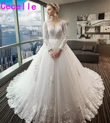 Robe de marie 2019 бальное платье кружево Тюль страна свадебное платье с длинными рукавами V образным вырезом на шнуровке сзади vestido de noiva Лидер