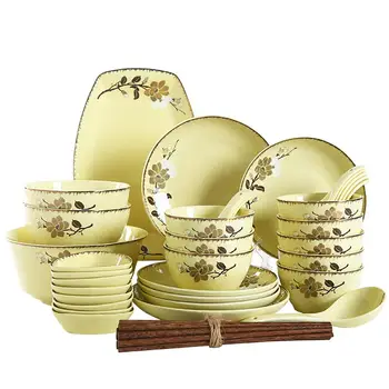 

AsyPets 43Pcs/Set Modern Style Stacked Ceramic Tableware Set(Kapok City)