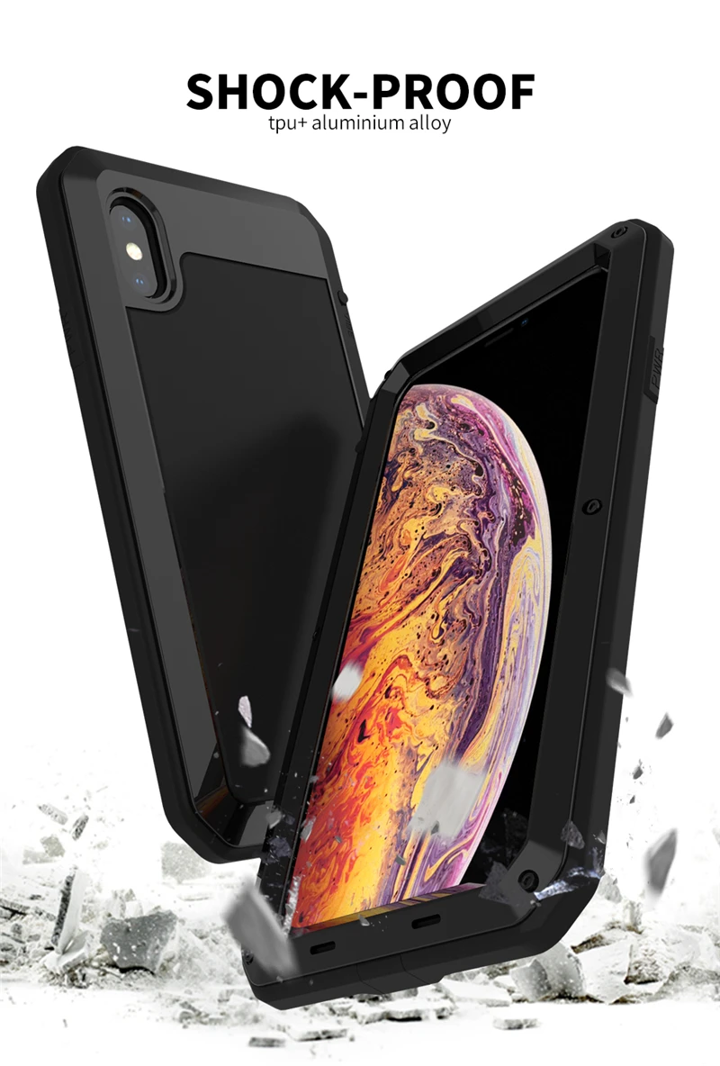 Роскошный Металлический прочный защитный чехол для iPhone XS Max XR X 8 7 6S 6 Plus SE 5 5S 8Plus 360 Полный Корпус противоударный чехол для iPhone