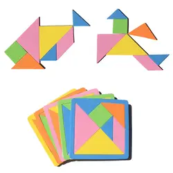 1 шт. мини Tangram EVA 3D Головоломка Детские DIY Развивающие игрушки для детей геометрическая форма игра обучение интерактивная игрушка