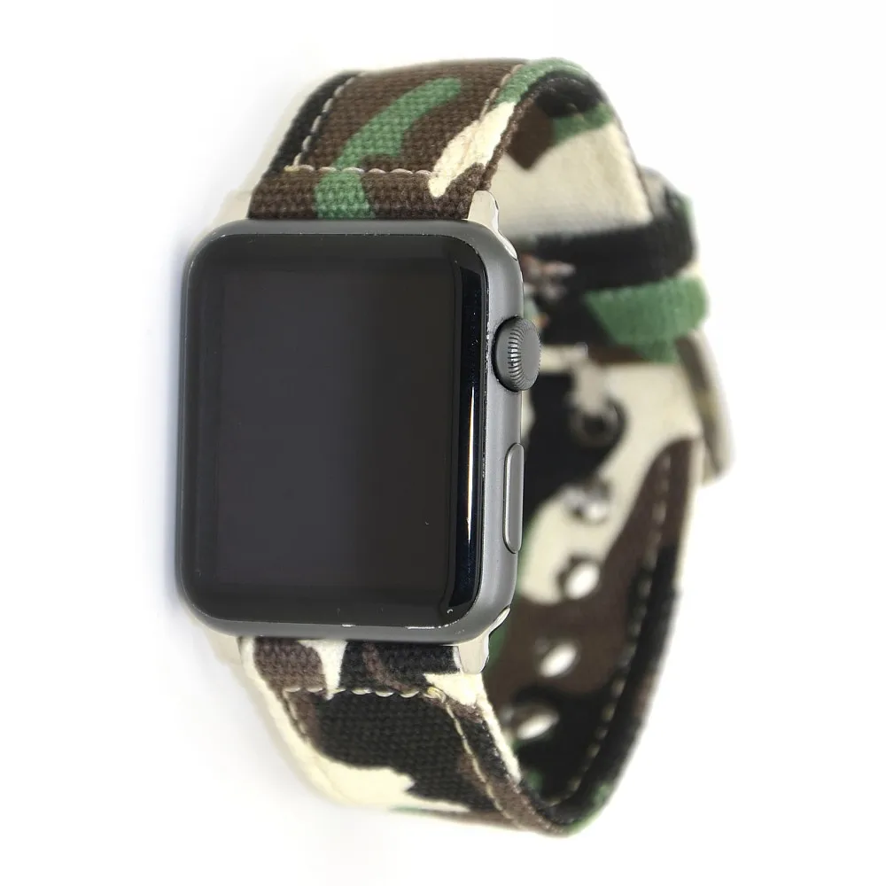 Специальный дизайн джинсовый нейлон/холст Камуфляжный браслет для Apple Watch Band 38 мм 42 мм 40 мм 44 мм для Iwatch ремешок серии 5 4 3 2 1