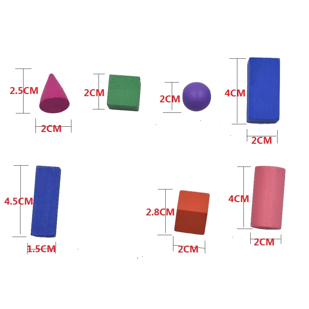 Cores de Madeira Recursos de Aprendizagem para Casa Sets Novas Geométrico Sólidos Formas 3-d Montessori Escolar 70 Pçs - 7 aprendizagem para casa escolar