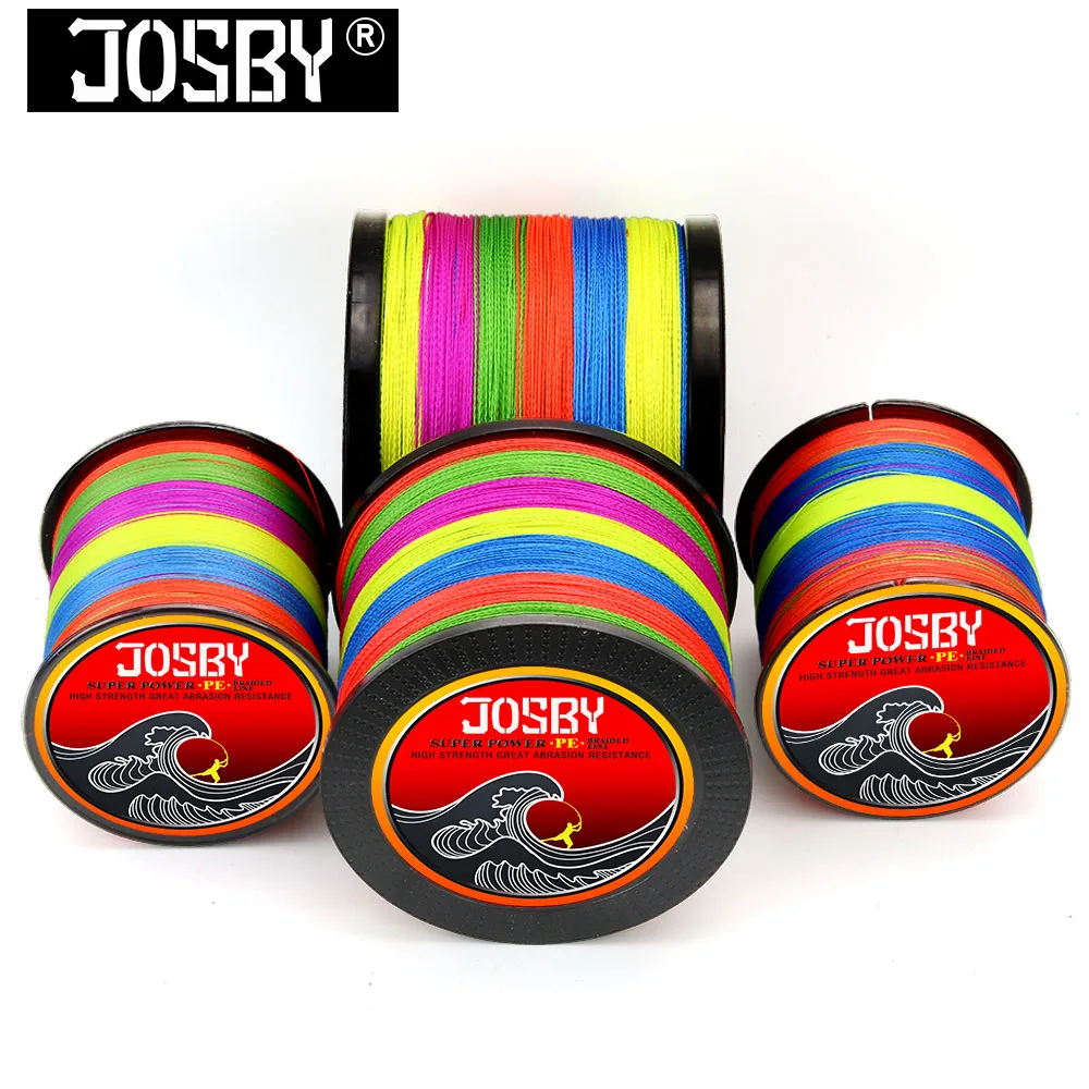 JOSBY 4 плетеная рыболовная леска 10-120 фунтов 150 м 300 м 500 м 1000 м 4 нити плетеная леска многофиламентная рыболовная проволока ловля карпа