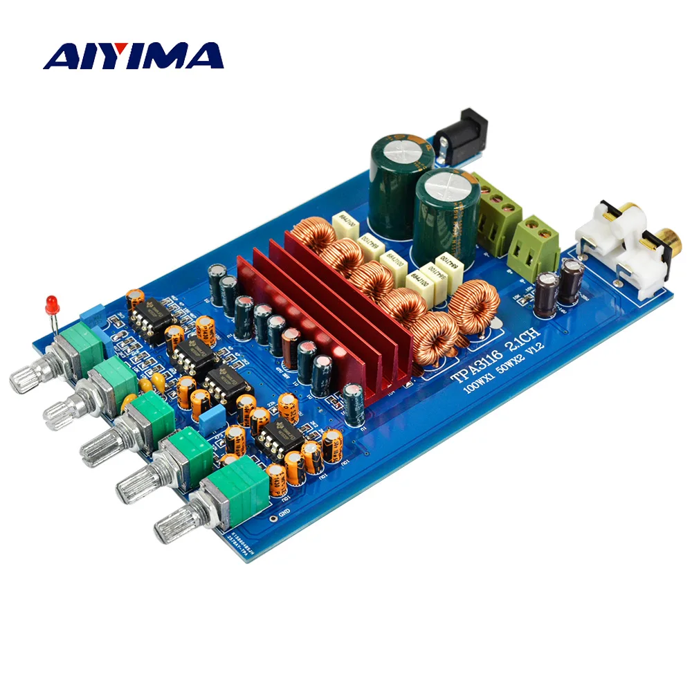 AIYIMA TPA3116 2,1 цифровой аудио усилитель доска 50 Вт* 2+ 100 Вт TPA3116D2 сабвуфер усилитель DIY звуковая система Динамик домашний кинотеатр