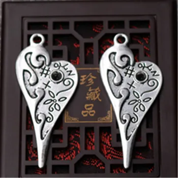 

4pcs Silver Plated Pictograph Peach Hearts Charm Alloy Pendant Necklace Earrings DIY Retro Jewelry Handmade 56*26mm A92