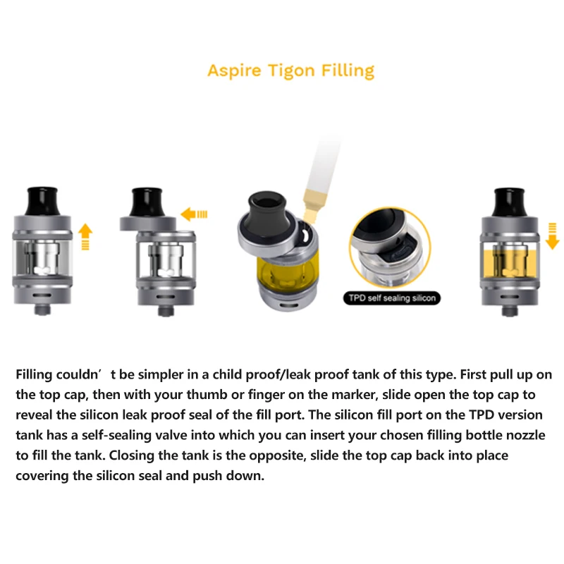 Новый Aspire Tigon Tank MTL/DTL 3 5 мл подходит для электронных сигарет 1 2 и Ом испаритель