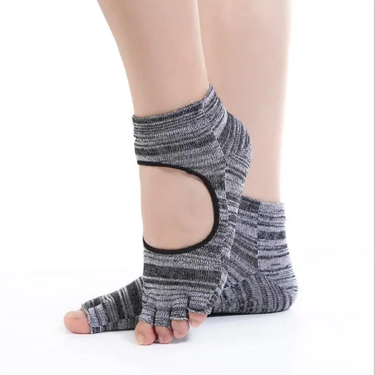 Women Half Toe Ankle Grip Short Backless Dance Socks Non Slip Toe Socks
