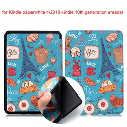 Smart Case для Amazon новый Kindle Paperwhite 4 2018 PU кожаный принт обложка + экран протектор