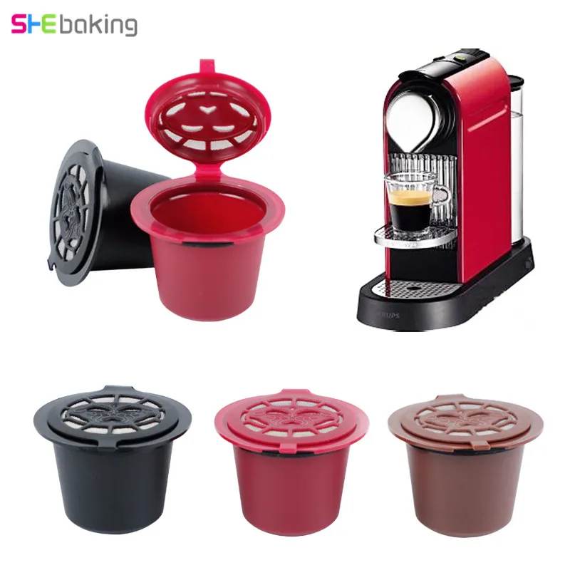 

Shebaking 2pc/set Reusable Coffee Filter Pod Baskets Refillable Coffee Capsule Soft Capsules Kitchen Bar Tools Drinkware