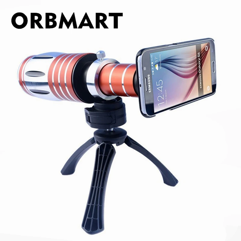 

ORBMART 20X Optical Zoom Lens Camera Telescope With Tripod And Back Cover For Samsung S6 Edge S6 S5 S4 I9500 I9508 Note 5 4 3