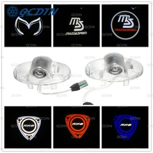 QCDIN 2Pcs LED Car Door Welcome Light Logo Projector For MAZDA RX8 MAZDA6 MAZDASPEED CX 9