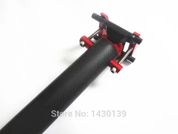 

New red Mountain bike 3K full carbon seatposts Road carbon bicycle seatpost use for Folding bike long 33.9*580mm Free shipping