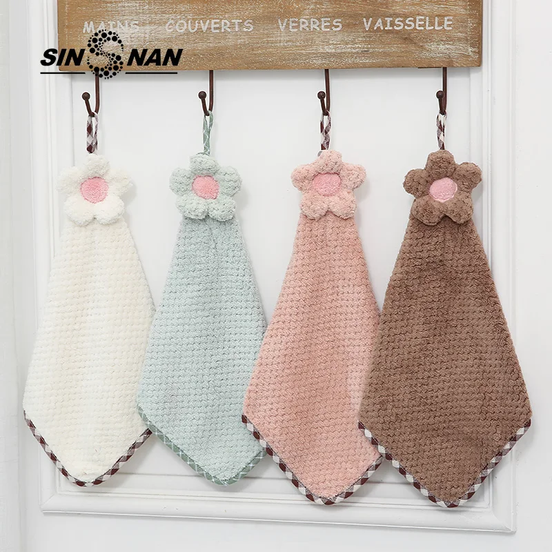 

SINSNAN 4PC Super Absorbent Highquality Microfiber Hand Towel Baby Children Adult Handkerchief Face Cloth Hanging Kitchen Towels