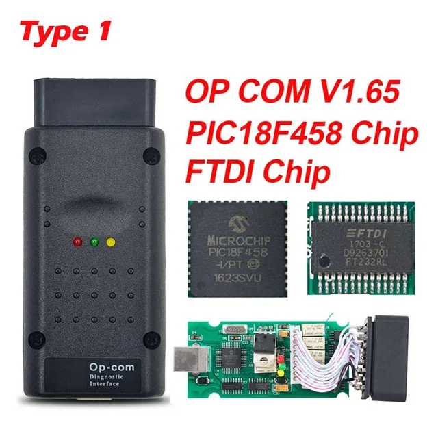 Op-com V1.65 V1.78 V1.99 с PIC18F458 FTDI op com OBD2 автоматический диагностический инструмент для Opel OPCOM шина сети локальных контроллеров V1.7 может быть обновление вспышки - Цвет: Type1 V1.65