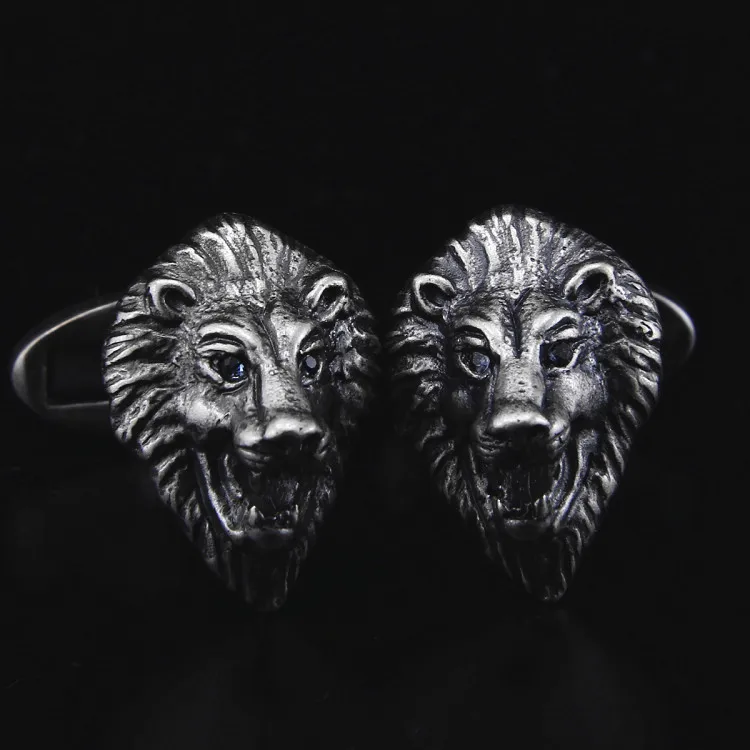 Спарта античное серебро покрытием 3D Король льва головные уборы запонки+! Металлические кнопки