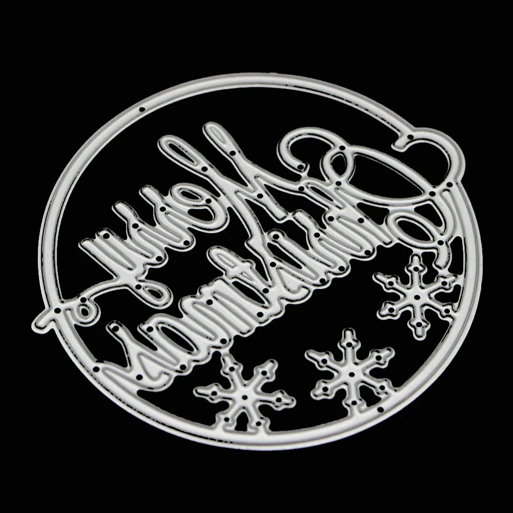 81x75mm Merry Christmas Metal Cutting Dies Scrapbooking Embossing