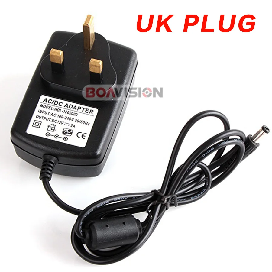 Qualified AC 110-240V To DC 12V 2A CCTV Power Supply AdapterEU/US/UK/AU Plug ABS Plastic - 32808041975