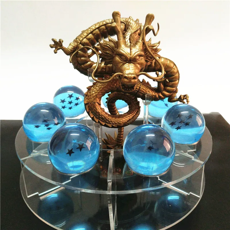 Dragon ball Z фигурка Shenron Shenlong Dragon ball фигурки дракона+ 7 хрустальных Драконовых шаров 4,2 см+ 1 полка brinquedos