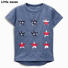 Little maven/Одежда для маленьких мальчиков; коллекция года; летняя хлопковая футболка с короткими рукавами для мальчиков; футболка со звездой; 50684