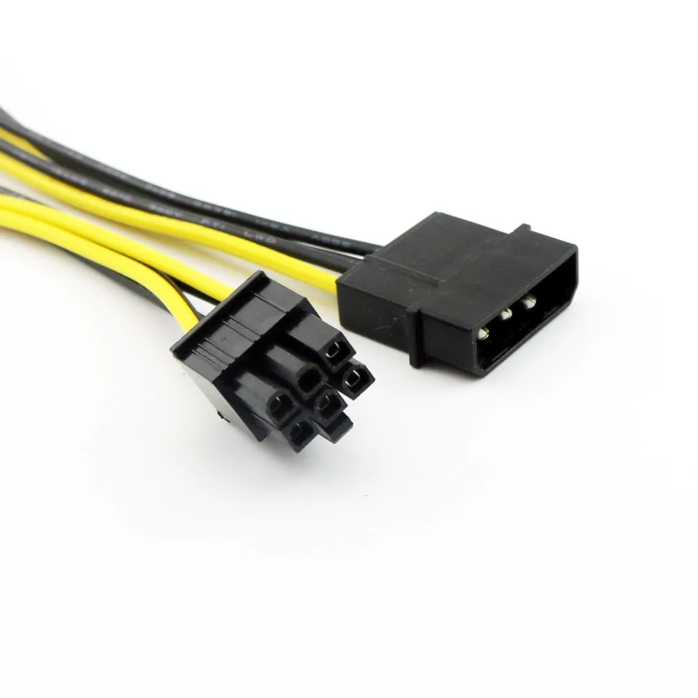 5x4 Pin Molex Male Plug to 6 PCI Express Female PCIE видео адаптер питания кабель шнур черный 20