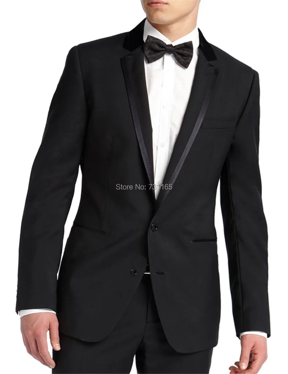 Buy Bespoke Double Collar Tuxedos For Men Black Groom Suit Men Wedding Suits