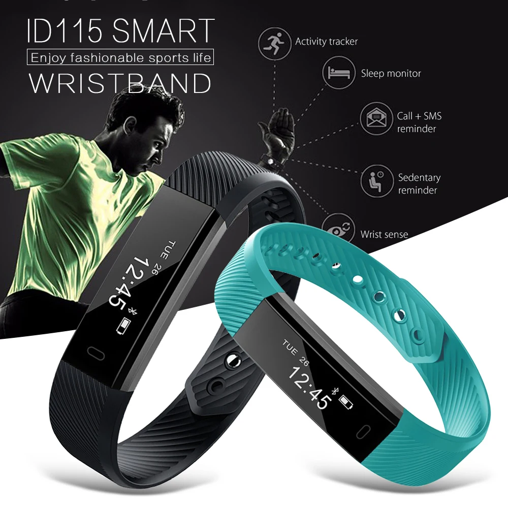 ID115 Sports Smart Wristband Activity Tracker Sleep Monitor Remote