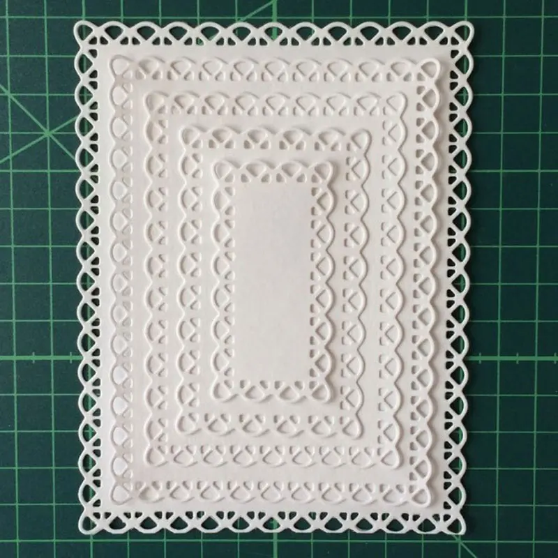 

5Pcs decorated rectangle Frame Metal Cutting Dies Scrapbooking Craft die cut paper art create card make stencil 107*139mm