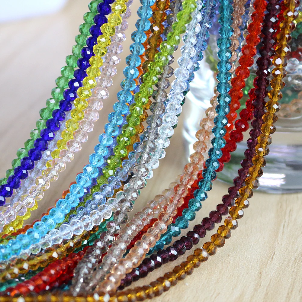 

ZHUBI Crystal Rondelle Beads 2/3/4/6/8/10mm Mixed Glass Faceted Round Beads For Accessories Craft Material In Bulk Wholesale