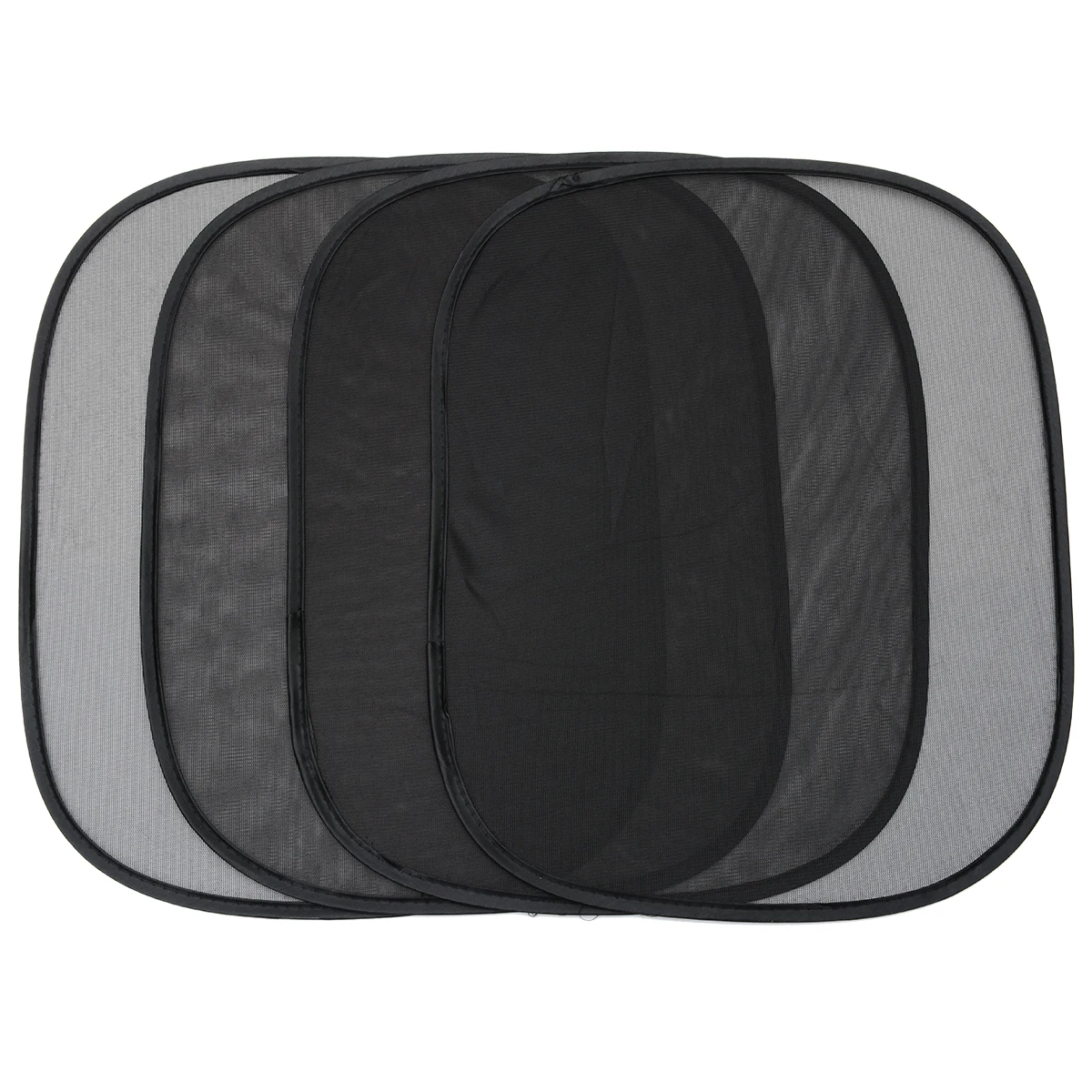 5pcs/set Black Side Rear Window Sunshade Cover Mesh Visor Car Sun Shade Shield Screen 50*100cm 36*44cm