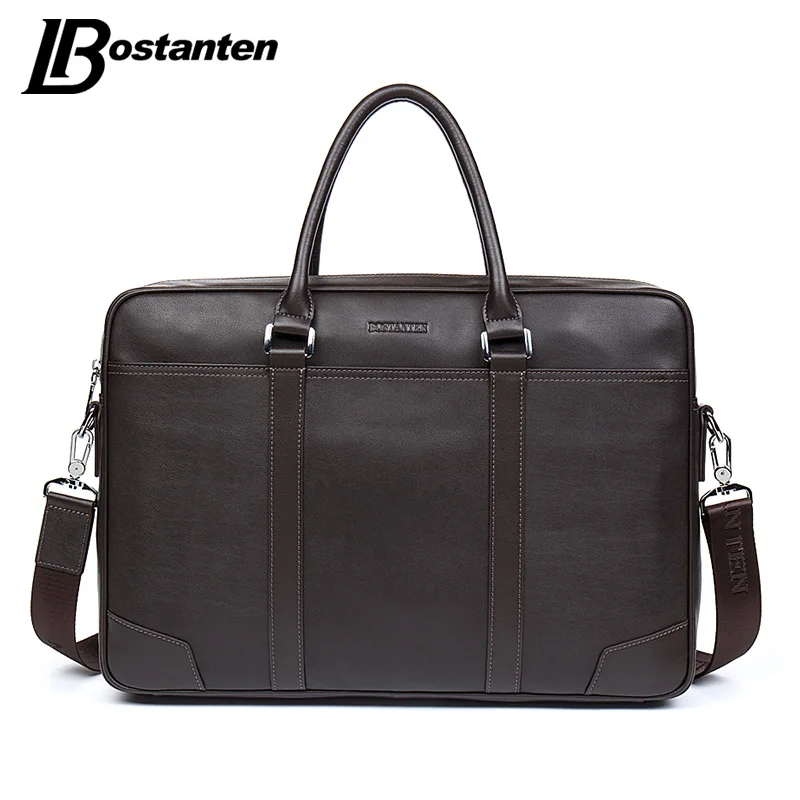 Free shipping BOSTANTEN Cow Genuine Leather bag Business Men bags ...