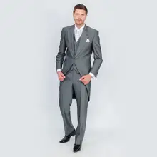 Остроконечные лацканы одна кнопка на заказ TERNO masculino(пиджак брюки жилет галстук) Свадебный Жених официальный высококачественный пиджак в стиле ласточкин хвост