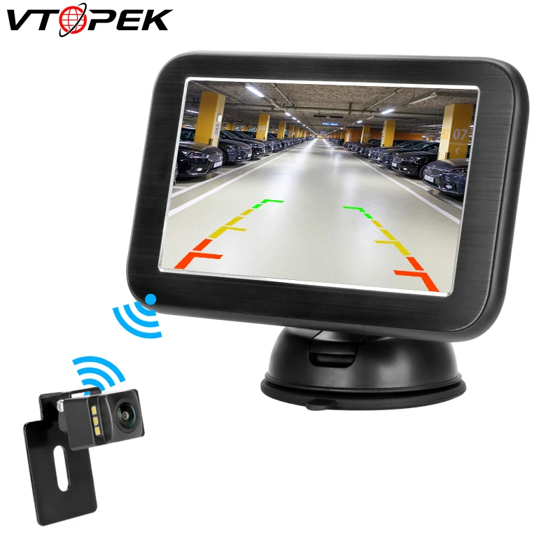 

Vtopek 5" Car Monitor Digital wireless Parking Display Rear View Camera 800*480 night vision 100m Long distance magnetic force