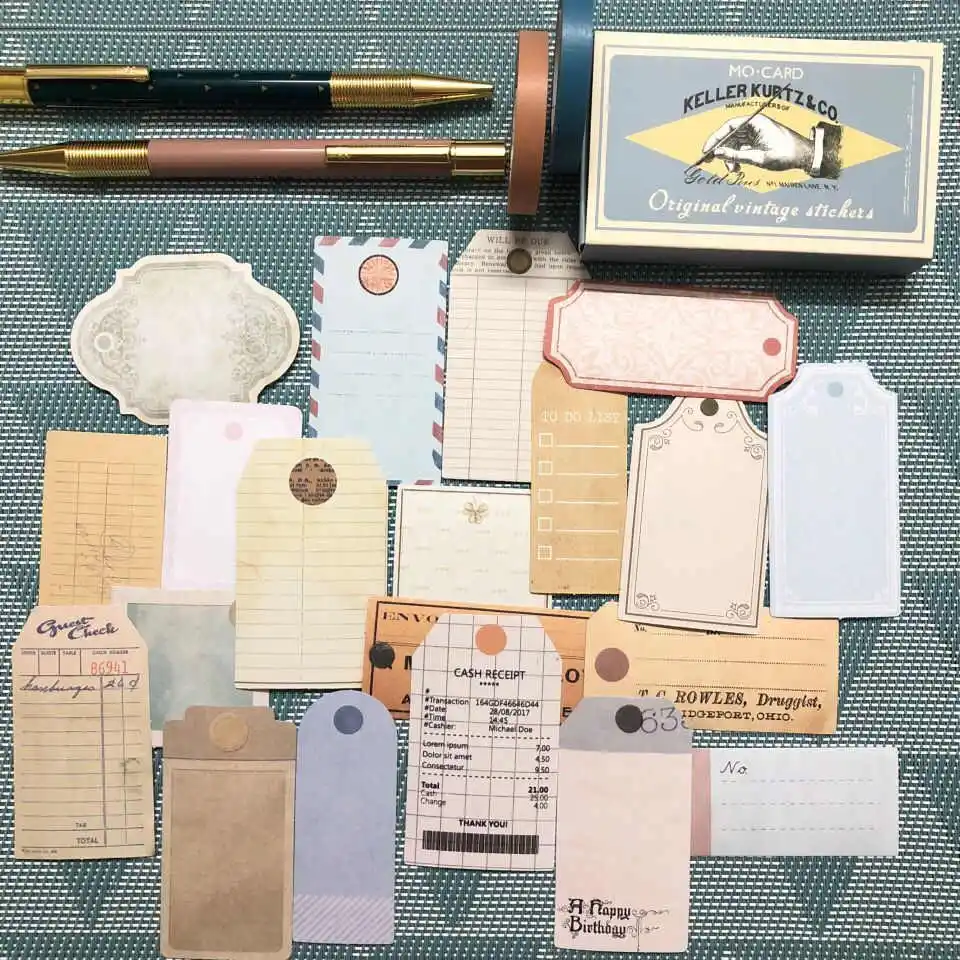 Vintage Tags Новое прибытие ручной Рисование креативный мусорный журнал винтажные Отрывные наклейки DIY ремесло фотоальбомы изготовление карт этикетка стикер - Цвет: Vintage Tags