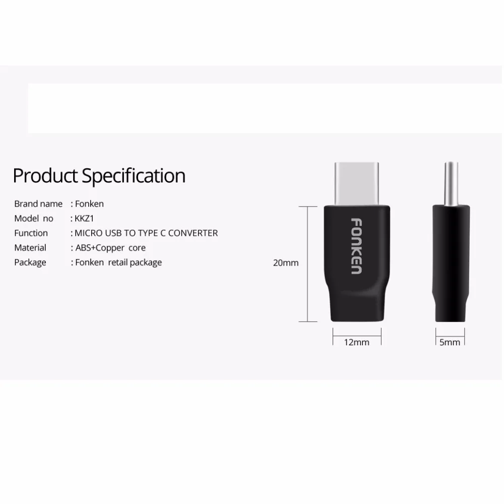 FONKEN usb type-C конвертер Micro USB к USB C адаптер Универсальный Тип C адаптер USB кабель Разъем для мобильных телефонов Кабели