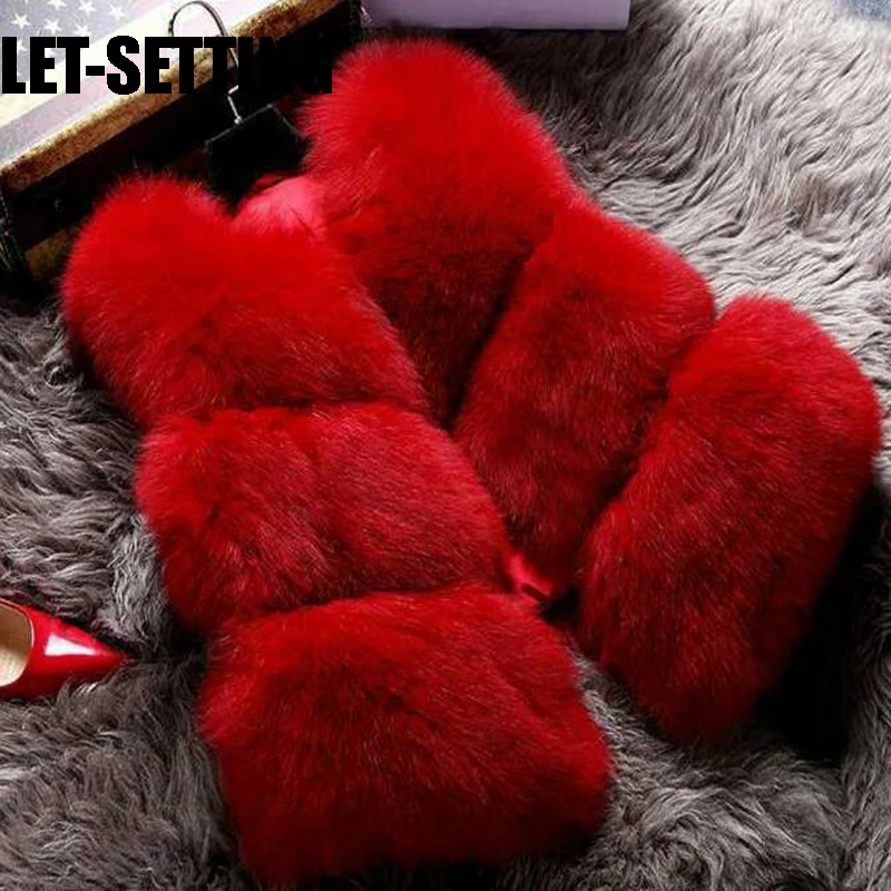 LET-SETTING осенне-зимний новый жилет из искусственного меха лисы женский меховой twill