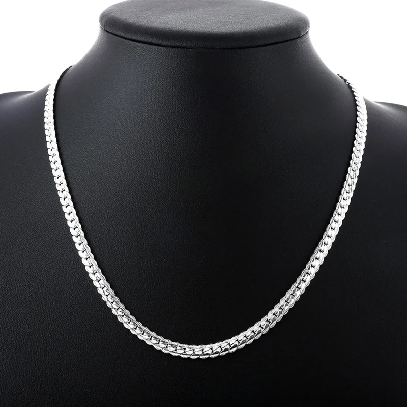 Новинка, модное мужское ожерелье из серебра 925 пробы, 6 мм, 60 см