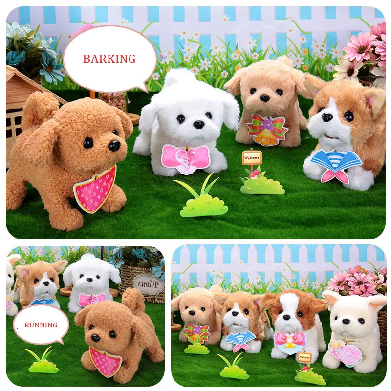 Animais de Estimação Filhote de Cachorro Brinquedos de Pelúcia Presentes de Brinquedo para Crianças Robô Cachorro Eletrônico Latindo Estande Andando Interativo Pelúcia Bonito Crianças 9 pelúcia bonito brinquedos de pelúcia crianças presentes de brinquedo para crianças