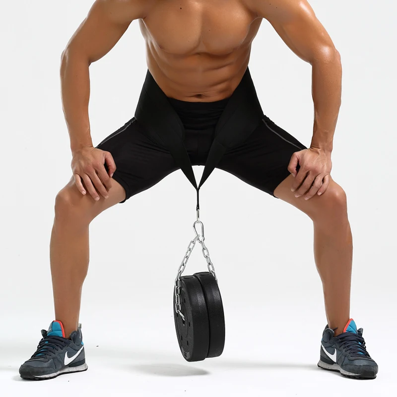 

Nylon Dip Belt Back Support Belt For Weight Lifting Power Lifting With Metal Chain Body Building Training