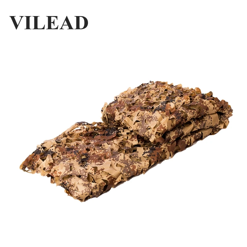 

VILEAD Desert digital Camouflage Net for Garden Belvedere Military Tent for Car Awning Camping Sun Shelter Various Size 2 layers