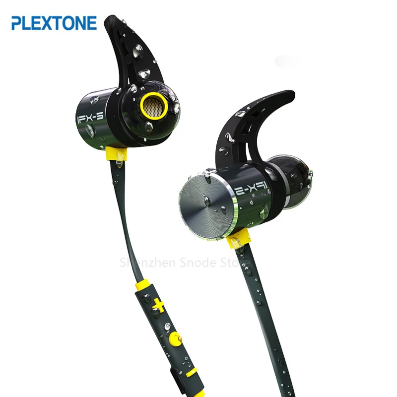 Plextone BX343 Wireless Headphone Bluetooth IPX5 Waterproof Earbuds Dual Battery Magnatic Headset Earphone With Microphone Sport
