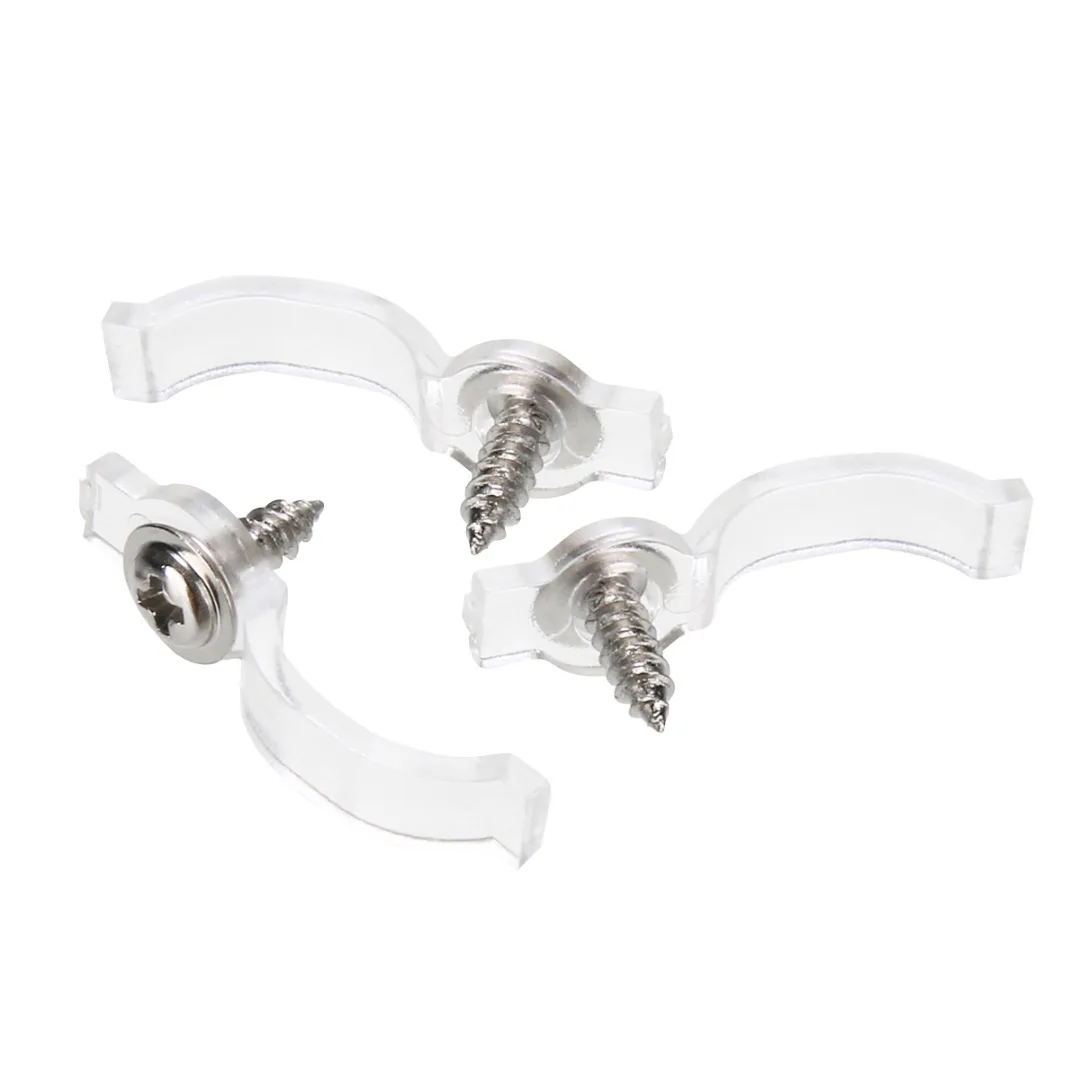 50pcs Fixing Mounting Clip Brackets Srtip Light Connector For 8/10mm 3528 5050 5630 LED Strip + Screw